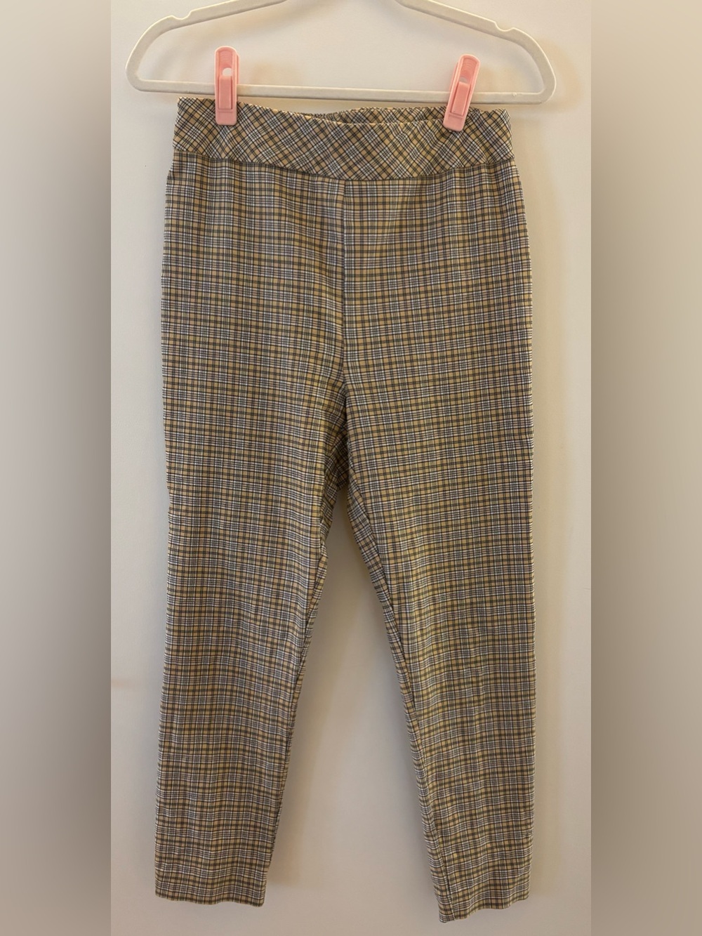 Jules & Leopold Tan Plaid Pull On Ankle Pants Size M